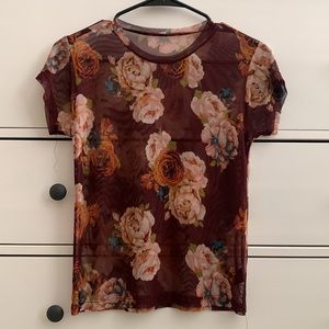 Mesh flower shirt